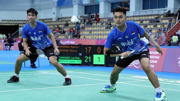 Leo/Daniel akhiri puasa gelar ganda putra Indonesia di Kejuaraan Dunia Badminton Junior.