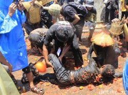 Bukan di Spanyol, Ini Perang Tomat di Bandung
