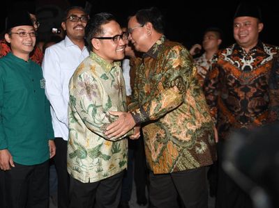Temui Cak Imin, Prabowo Semringah Banget