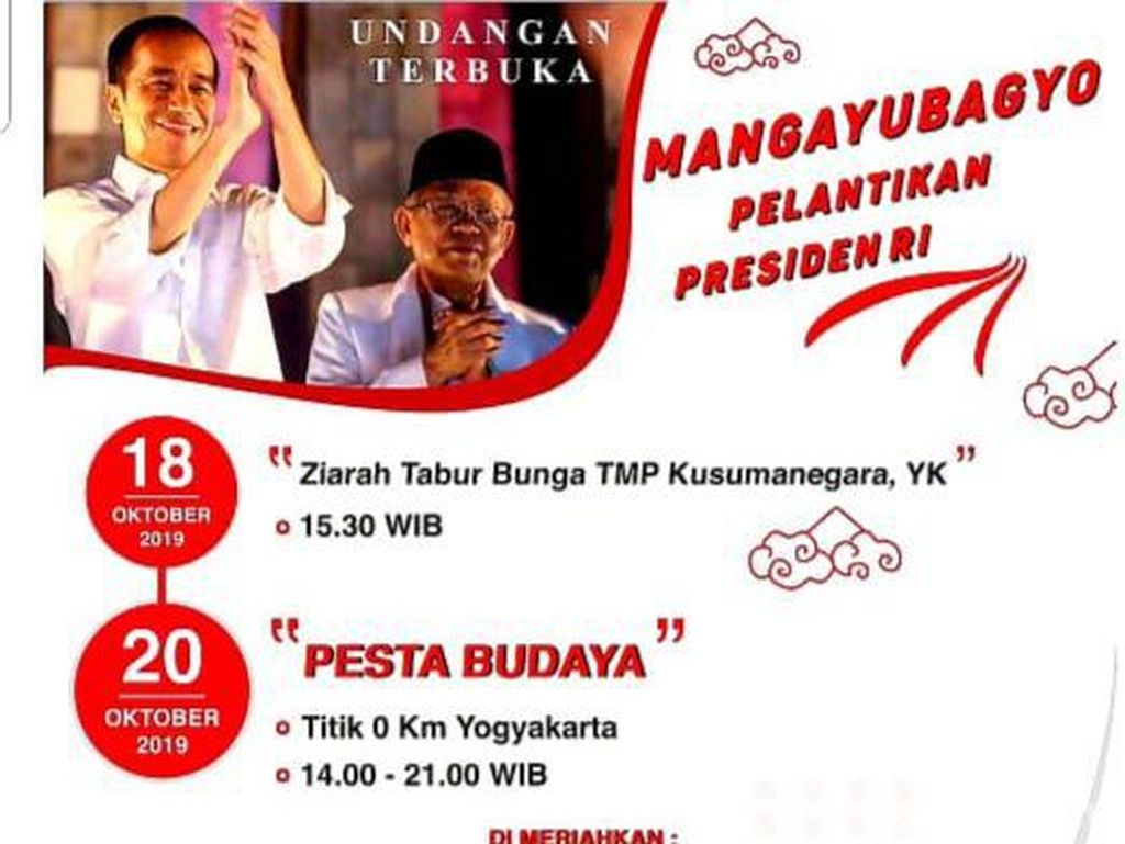 Warga Yogya Akan Gelar Pesta Budaya Sambut Pelantikan Jokowi Warga Yogya Akan Gelar Pesta Budaya Sambut Pelantikan Jokowi