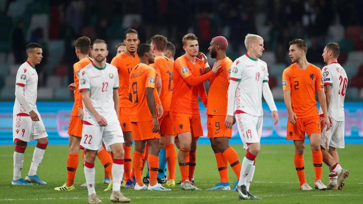 Timnas Belanda cuma butuh hasil imbang untuk lolos ke Piala Eropa 2020 (REUTERS/Vasily Fedosenko)