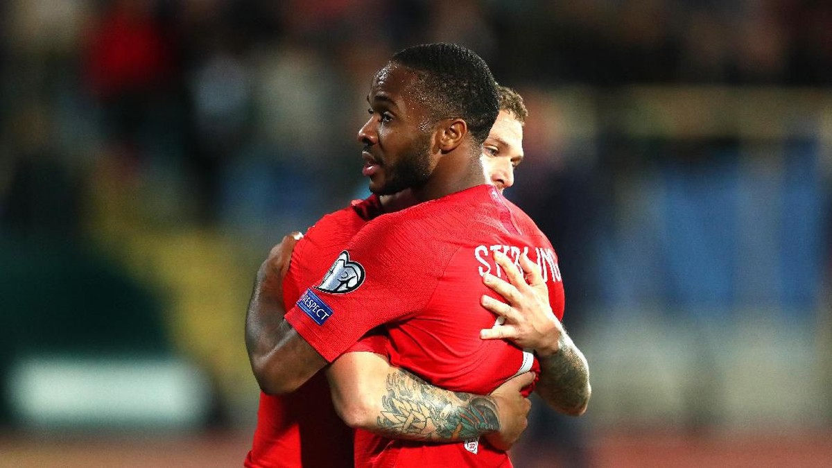 Raheem Sterling jadi salah satu pemain Inggris yang jadi korban serangan rasial dalam laga dengan Bulgaria  (Catherine Ivill/Getty Images)