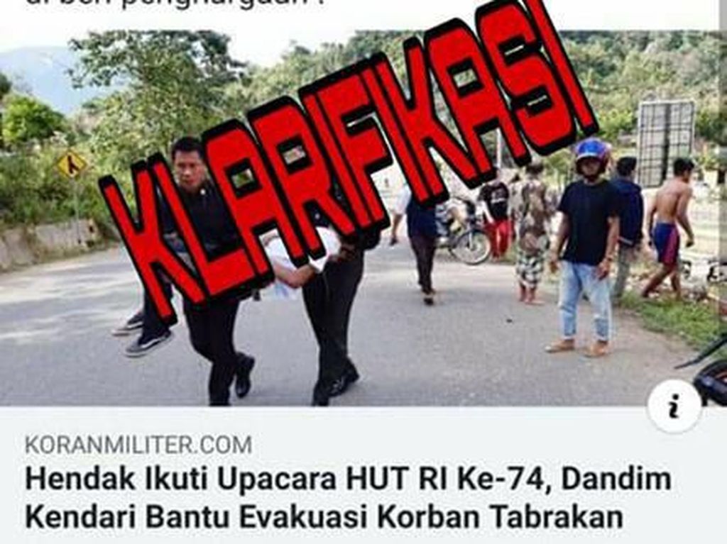 Kodim Kendari Luruskan Hoax Posting-an Kolonel HS Bantu Korban Kecelakaan Kodim Kendari Luruskan Hoax Posting-an Kolonel HS Bantu Korban Kecelakaan