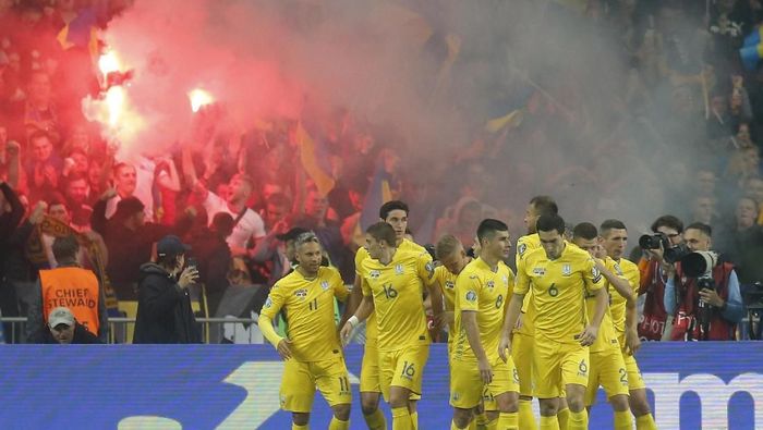 Ukraina lolos ke putaran final Piala Eropa 2020 usai mengangkangi Portugal (AP Photo/Efrem Lukatsky)