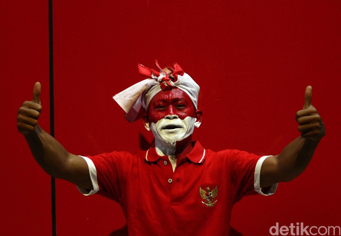 Laga Timnas Indonesia dan Vietnam dalam lanjutan Kualifikasi Piala Dunia 2022 digelar di Stadion Kapten I Wayan Dipta Gianyar, Bali, Selasa (15/10/2019). Laga itu disaksikan suporter dari kedua negara.