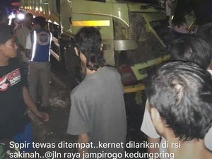 Truk Tabrak Pohon di Mojokerto, Sopir dan Kernet Tewas
