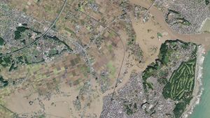 Foto Satelit Banjir Jepang Pasca-Diterjang Topan Hagibis