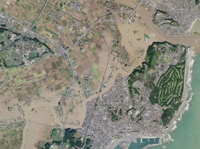 Foto Satelit Banjir Jepang Pasca-Diterjang Topan Hagibis