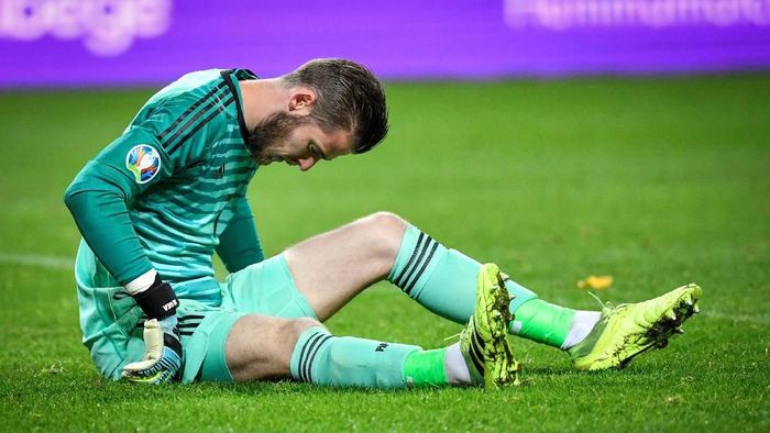 David de Gea cedera dan diragukan tampil lawan Liverpool (TT News Agency/Anders Wiklund/via REUTERS) David de Gea cedera dan diragukan tampil lawan Liverpool (TT News Agency/Anders Wiklund/via REUTERS)