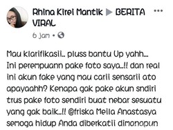 Seorang Warganet Klaim Akun Anak Sebut Ibu Idiot Catut Fotonya
