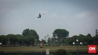 Helikopter turut disiagakan di sekitar Gedung DPR/MPR kawal prosesi pelantikan Jokowi-Ma'ruf Amin
