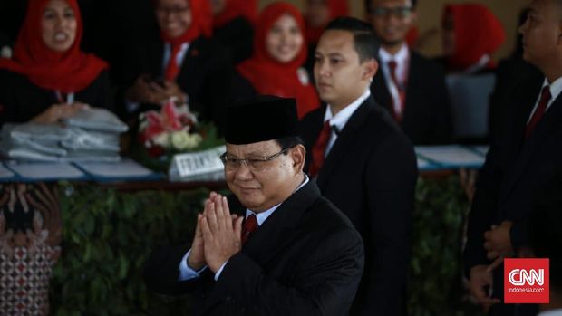 Prabowo Subianto hadir di Pelantikan Presiden RI. (