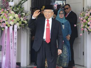 Didampingi Istri, Maruf Amin Tiba di Lokasi Pelantikan