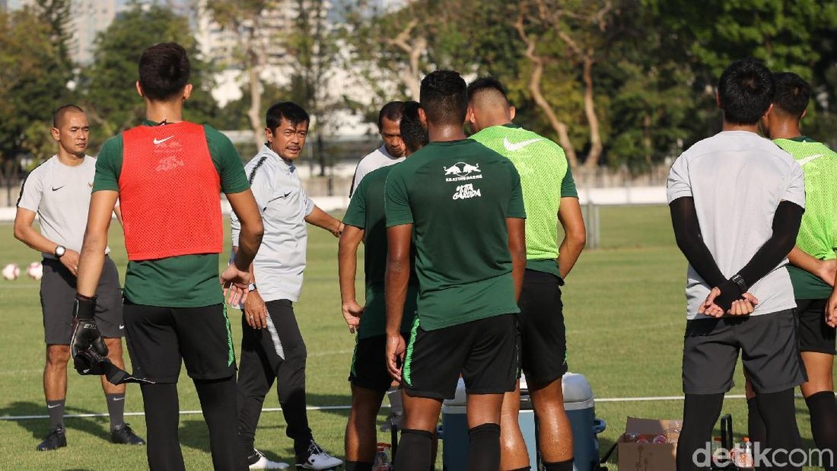 Timnas Indonesia U-23 sedang berlatih di Jakarta. (Agung Pambudhy/detikSport)