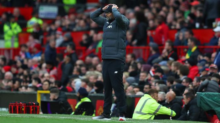 Juergen Klopp (Liverpool) belum mampu menang di Old Trafford. (Foto: Catherine Ivill / Getty Images)