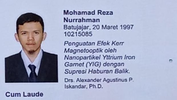 Rahasia Sukses Reza Nurrahman, Anak Sopir Lulusan ITB Raih IPK 3,98