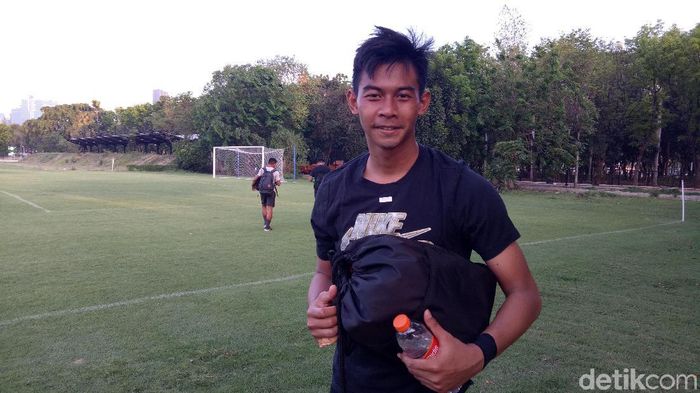 Satria Tama menegaskan bahwa Timnas Indonesia U-23 bukan tim lemah. (Foto: Randy Prasatya/detikcom) Satria Tama menegaskan bahwa Timnas Indonesia U-23 bukan tim lemah. (Foto: Randy Prasatya/detikcom)