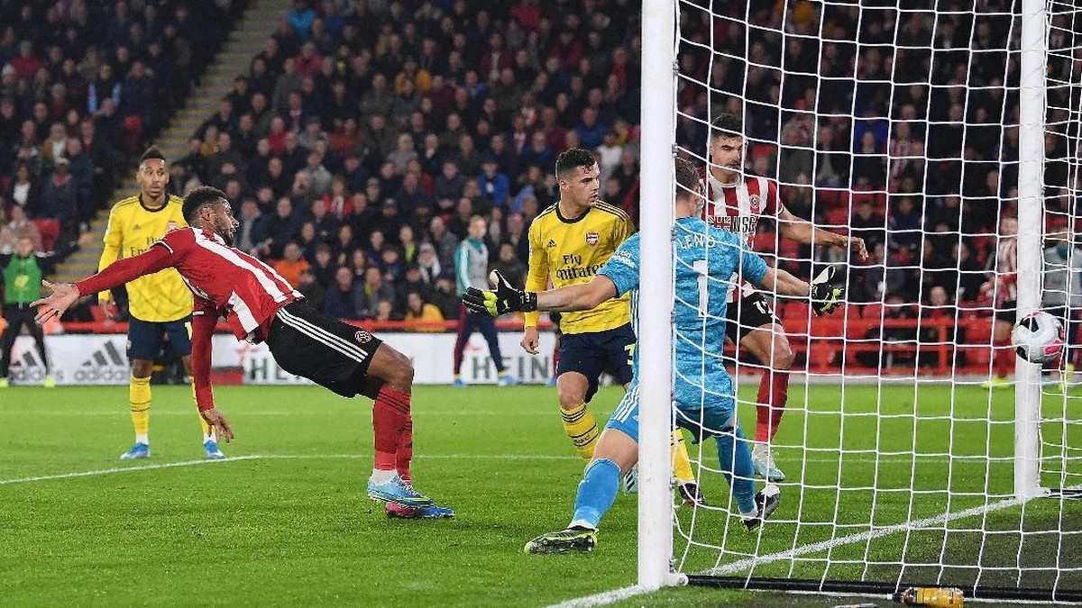 Arsenal tertinggal 0-1 dari Sheffield United di babak pertama pertandingan pekan ke-9 Liga Inggris 2019/2020. (Foto: Michael Regan/Getty Images)