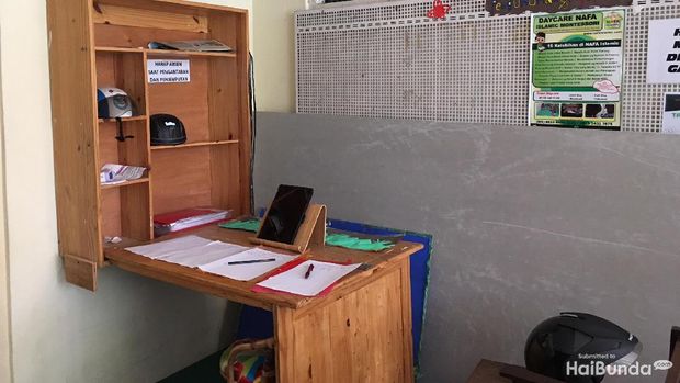Tempat presensi di Nafa Islamic School