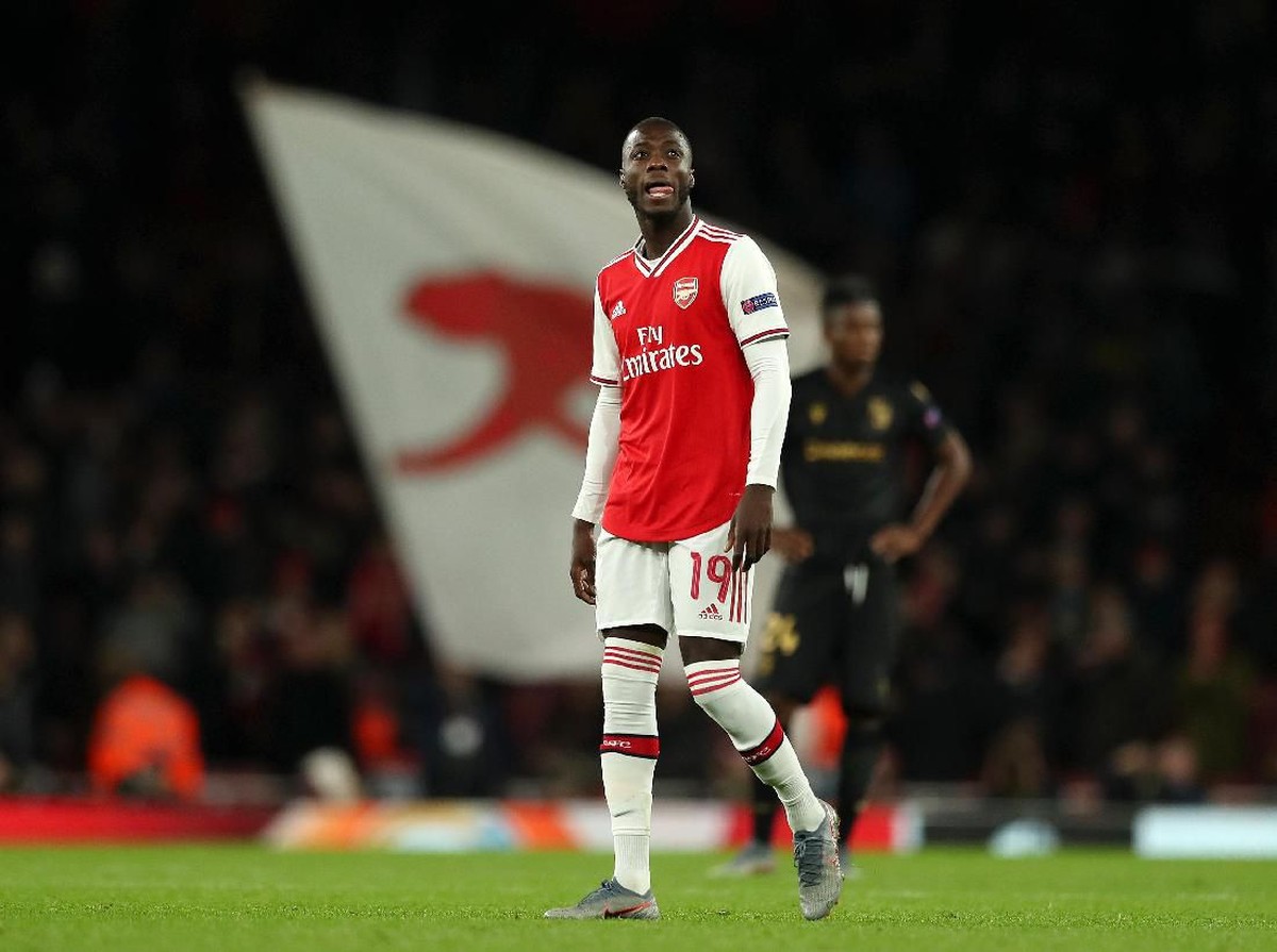 Nicolas Pepe memenangkan Arsenal atas Vitoria de Guimaraes lewat dua gol tendangan bebasnya. (Foto: Naomi Baker/Getty Images)