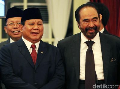 Prabowo-Paloh Riang Gembira di Pelantikan Wamen