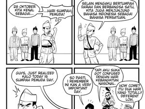 Ilustrasi Bahasa Persatuan ala Komik Faktap di Hari Sumpah Pemuda