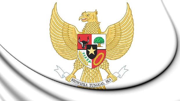 3D Indonesia Coat of Arms. 3D Illustration.