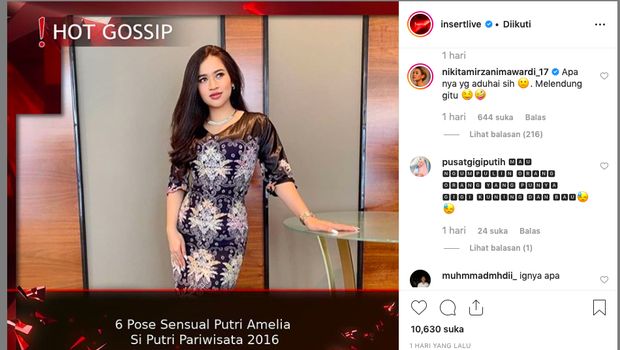 Putri Amelia Foto Aduhai Nikita Mirzani Tulis Komentar Pedas