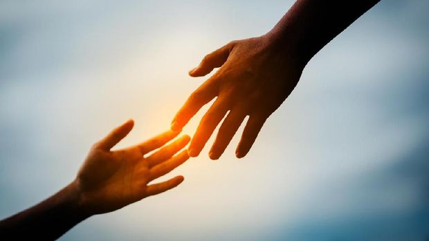 Hand to hand holding connect relationship