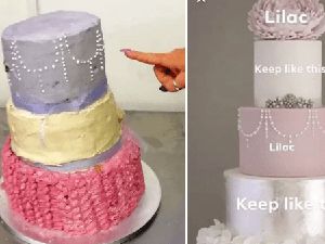 Pesan Kue Pengantin Tabur Mutiara, Dapat Kue Miring Disangga Stik Kebab