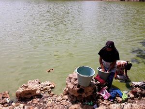 Kemarau, Warga Terpaksa Pakai Air Telaga Meski Bau dan Bikin Gatal