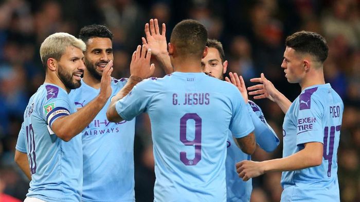 Manchester City melaju ke perempatfinal Piala Liga Inggris 2019/2020 usai mengalahkan Southampton 3-1 di babak ketiga. (Foto: Alex Livesey/Getty Images)
