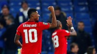 Manchester United berhasil mengalahkan Chelsea 2-1 di babak keempat Piala Liga Inggris. Marcus Rashford tampil sebagai pahlawan MU dengan mencetak dua gol. REUTERS/Eddie Keogh.