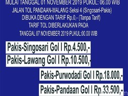 Hari Ini Tol Seksi 4 Singosari-Pakis Malang Digratiskan