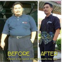 Sebelum dan sesudah Norazman menurunkan berat badan