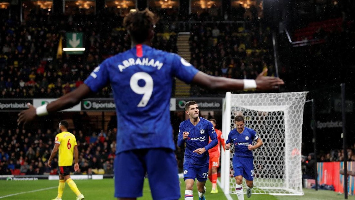 Tammy Abraham dan Christian Pulisic nyaman main bareng di Chelsea (REUTERS/David Klein)