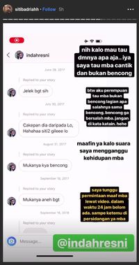 Instastory Siti Badriah