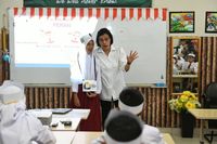 Foto Serunya Menkeu Sri Mulyani Saat mendadak Jadi Guru SD