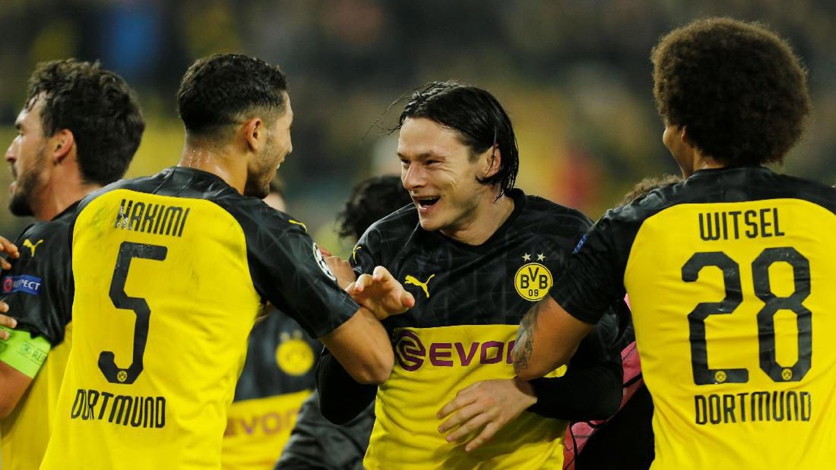 Borussia Dortmund menang 3-2 usai membalikkan keadaan atas Inter Milan di Liga Champions (Foto: Leon Kuegeler/Reuters)