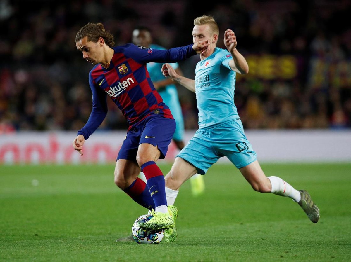 Barcelona diredam Slavia Praha tanpa gol di Camp Nou (REUTERS/Albert Gea)