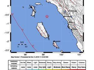 Gempa M 4,1 Terjadi di Air Bangis, Sumbar