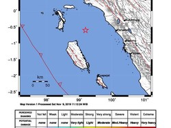 Gempa M 4,1 Terjadi di Air Bangis, Sumbar