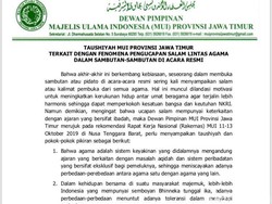 MUI Jatim Sebut Salam Pembuka Semua Agama Bukan Wujud Toleransi