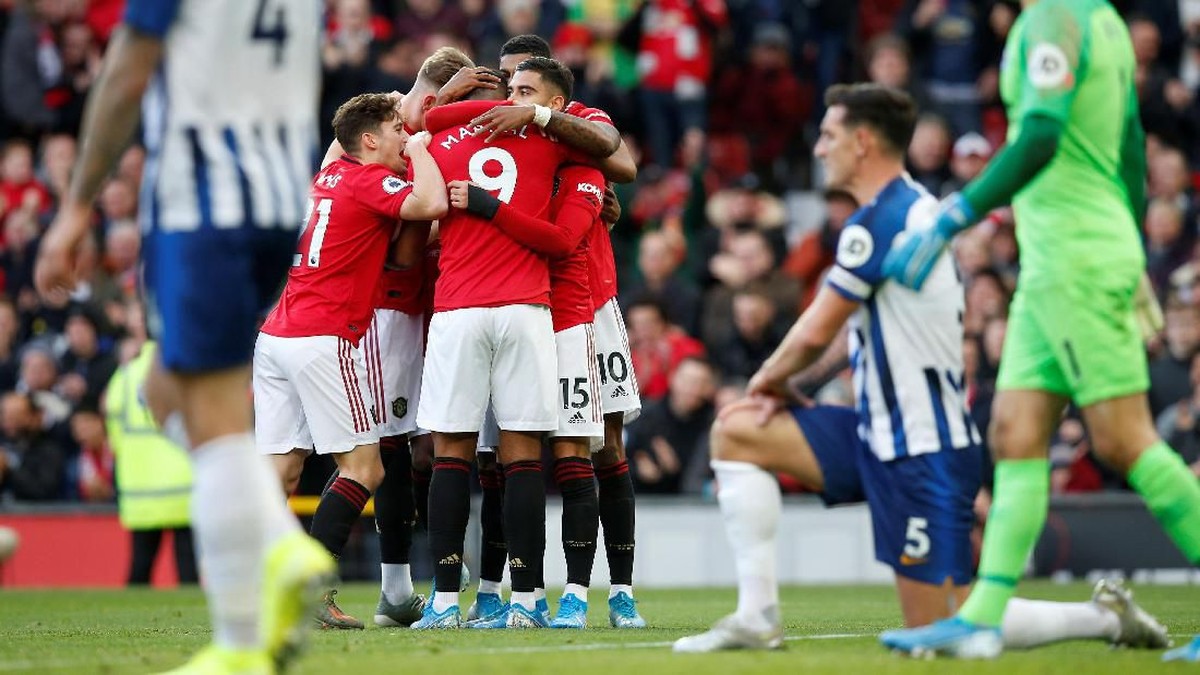 MU mengalahkan Brighton 3-1 di lanjutan Liga Inggris. (Foto: Andrew Yates / Reuters)