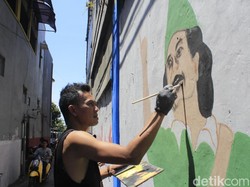 Aksi Mural Komunitas Cimindi Ngahiji Peringati Hari Pahlawan