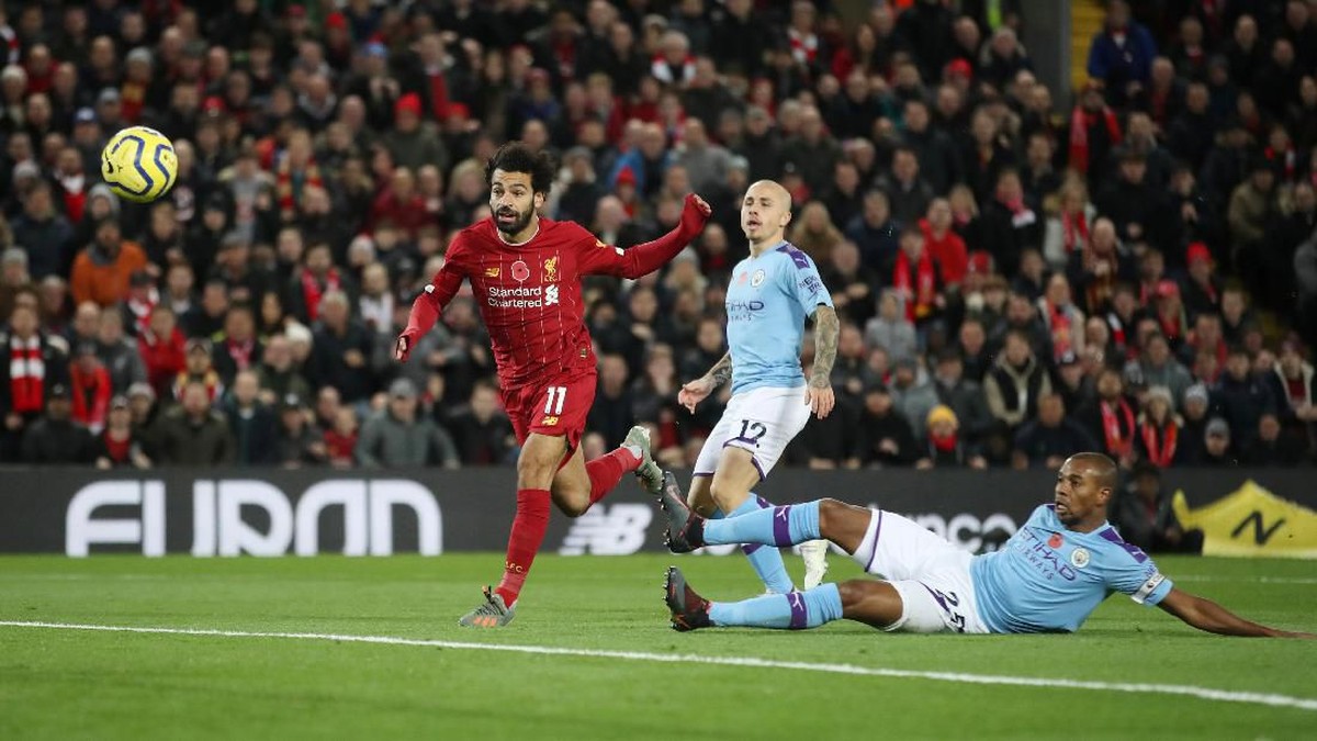 Liverpool unggul 2-0 atas Manchester City di babak pertama (Foto: Carl Recine/Action Images via Reuters)