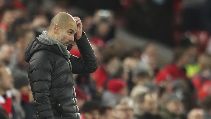 Josep Guardiola kecewa betul dengan keputusan wasit dan VAR yang tak berpihak padanya (AP Photo/Jon Super) Josep Guardiola kecewa betul dengan keputusan wasit dan VAR yang tak berpihak padanya (AP Photo/Jon Super)