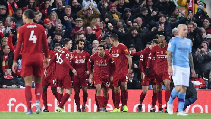 Liverpool memimpin klasemen sementara Liga Inggris dengan keunggulan delapan poin. (Foto: Laurence Griffiths/Getty Images)