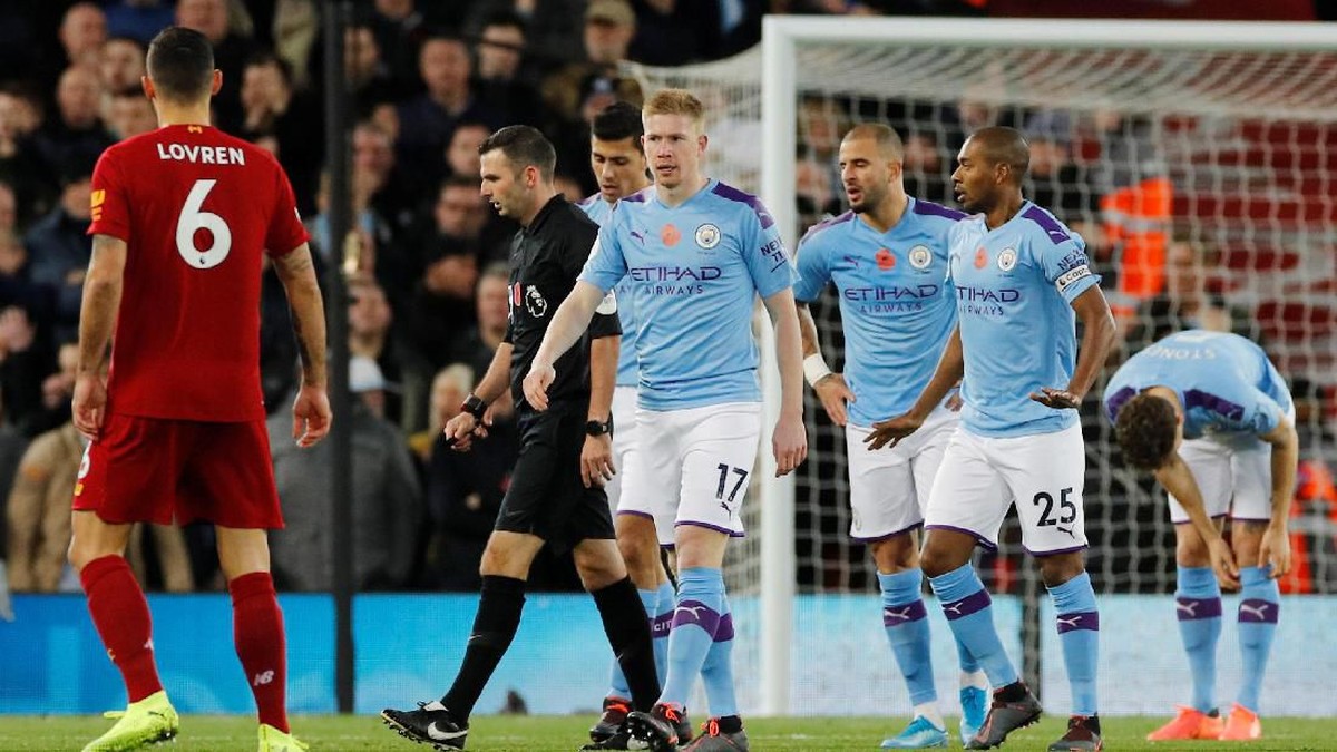 Manchester City kalah 1-3 dari Liverpool dalam lanjutan Liga Inggris (Foto: Phil Noble/Reuters)