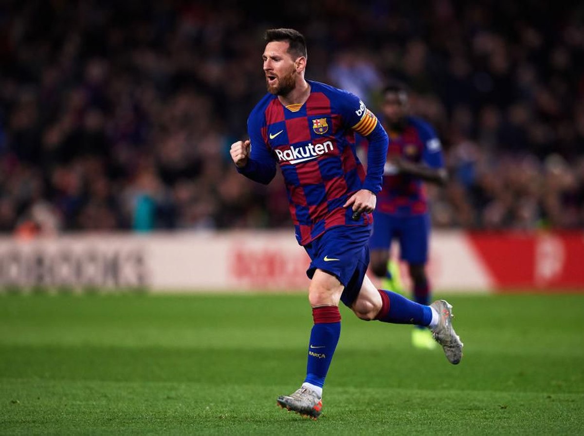 Striker Barcelona Lionel Messi. (Foto: Alex Caparros/Getty Images)